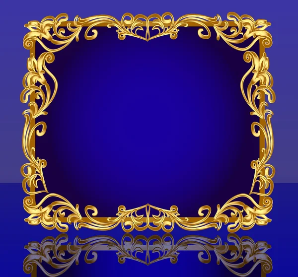Frame met gold(en) patroon en reflectie — Stockvector