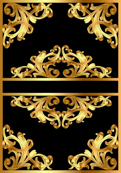 stock vector Background with gold pattern on black