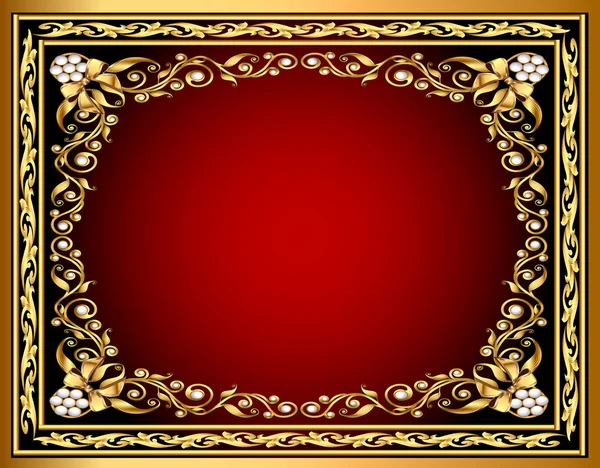 Arrière-plan avec motif or et arc — Image vectorielle