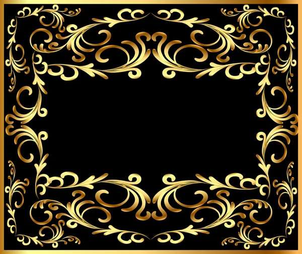 Cadre de fond avec or végétal (fr ) — Image vectorielle