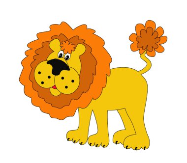 Funny lion insulated clipart