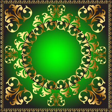 Round frame with vegetable pattern clipart