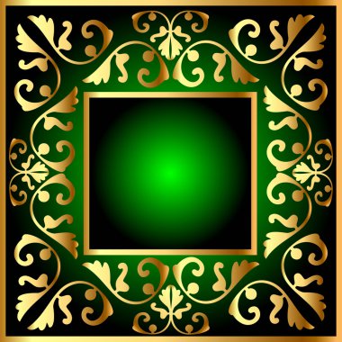 Square frame with vegetable pattern clipart