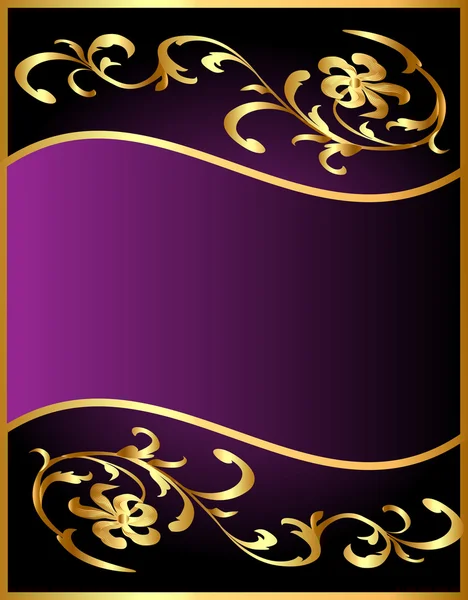 Arrière-plan avec motif de fleurs de doré — Image vectorielle