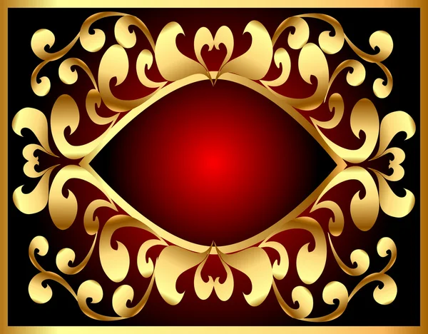 Arrière-plan avec cadre et motif or royal (fr) — Image vectorielle