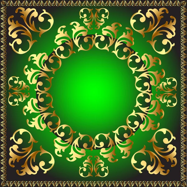 Cadre rond avec motif de légumes — Image vectorielle