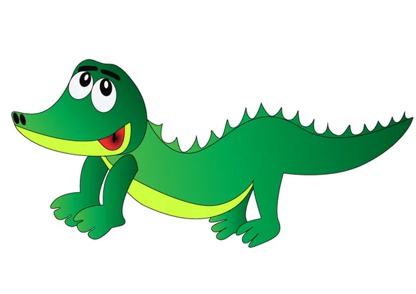 Pěkné veselé krokodýl je izolovaný — Stockový vektor