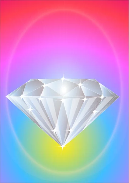 Diamant précieux brillant sur fond lumineux — Image vectorielle