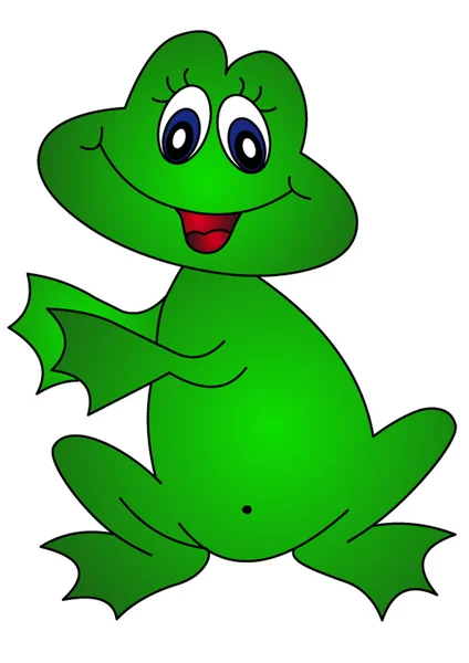 La joyeuse grenouille assise — Image vectorielle