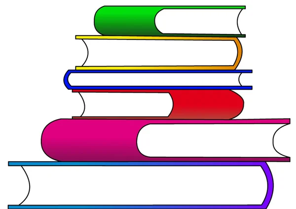 Il mucchio dei libri a colori — Vettoriale Stock