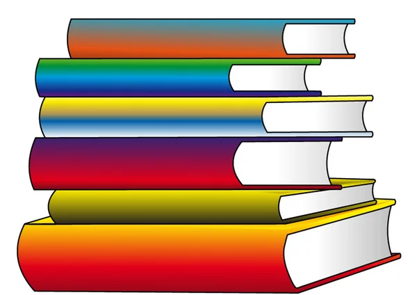 Il mucchio dei libri a colori — Vettoriale Stock