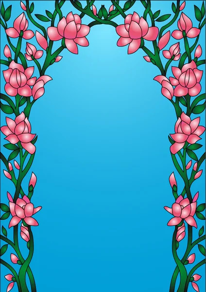 Ram bakgrunden med blommande blomma — Stock vektor