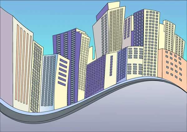 背景与现代城市的建筑物 — 图库矢量图片