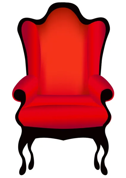 Sedia classica rossa isolata su bianco — Vettoriale Stock