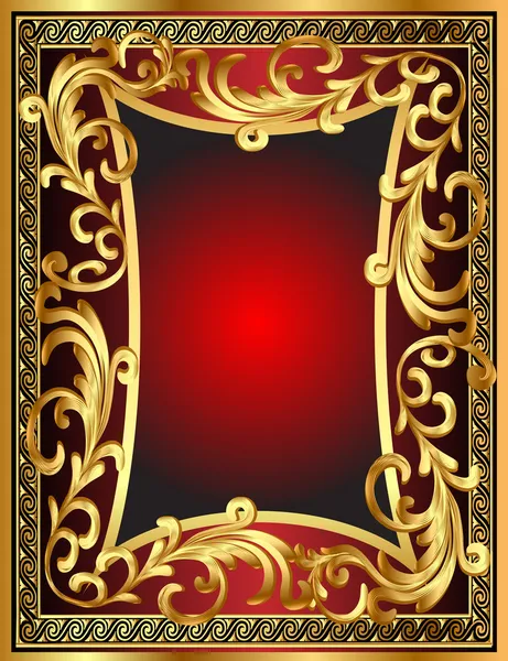 Фоновая рамка с золотым узором (en) — стоковый вектор