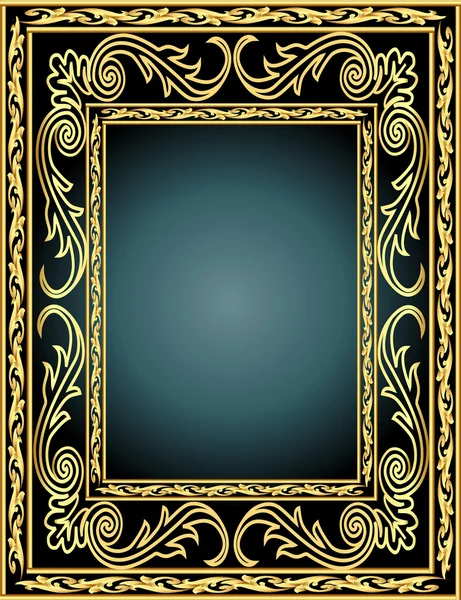 Frame met plantaardige gold(en) patroon — Stockvector
