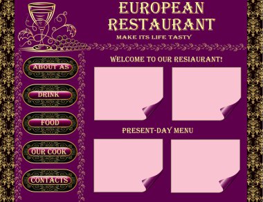 Restaurant website design clipart