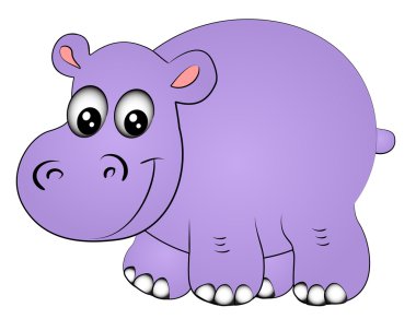 Rhinoceros hippopotamus one insulated clipart