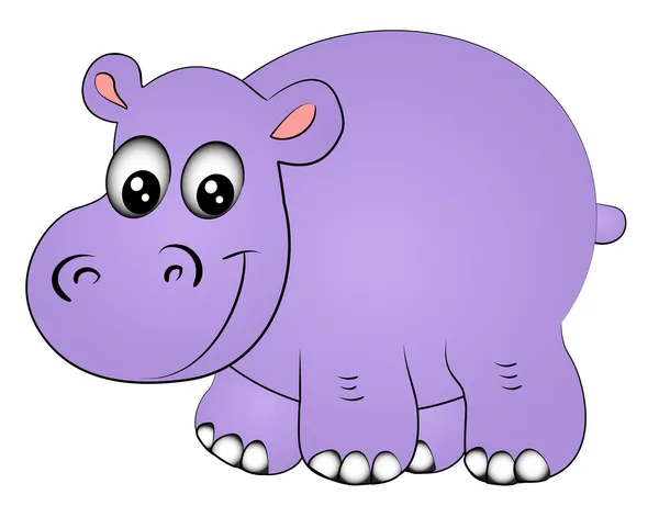 Bir gergedan, hipopotam İZOLELİ — Stok Vektör