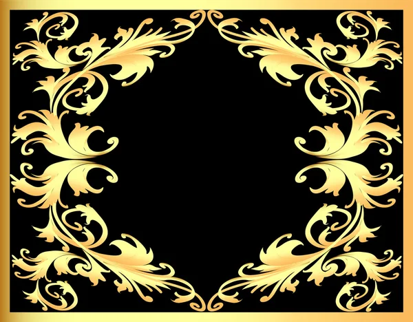 Achtergrond frame met gold(en) patroon — Stockvector