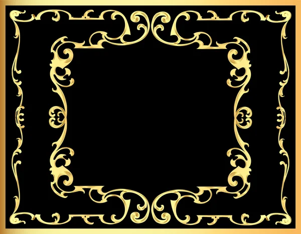 Vintage decorative background frame with gold(en) pattern — Stock Vector