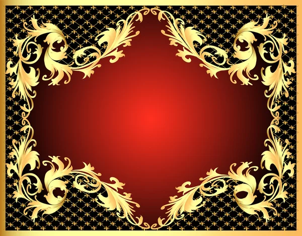 Marco con patrón de oro (es) con red — Archivo Imágenes Vectoriales