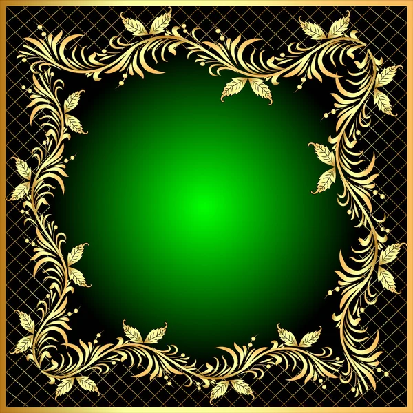 Decorative frame background with gold(en) pattern with net — Stock Vector