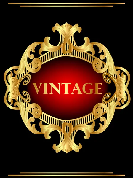 Moldura de fundo vintage com padrão de ouro (pt) — Vetor de Stock