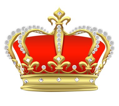 Crown with pearls on a white clipart