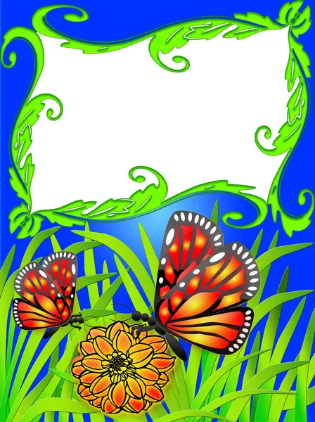De frame twee vlinders — Stockfoto