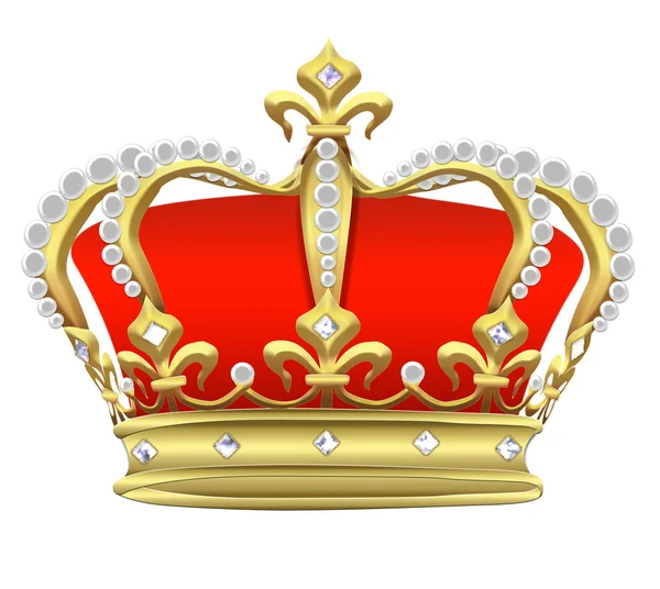 Kroon met parels op een wit — Stockfoto