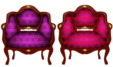 Two chairs with gold detail clipart