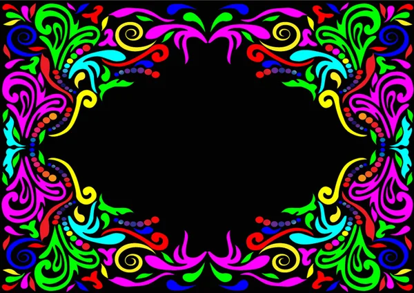 Frame with pattern on black background — Stock Vector