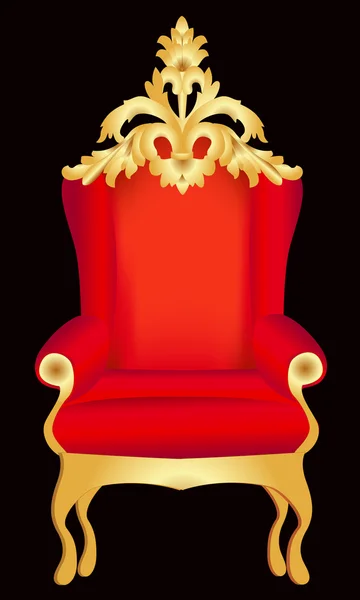 Stuhl rot mit Muster auf schwarz — Stockvektor