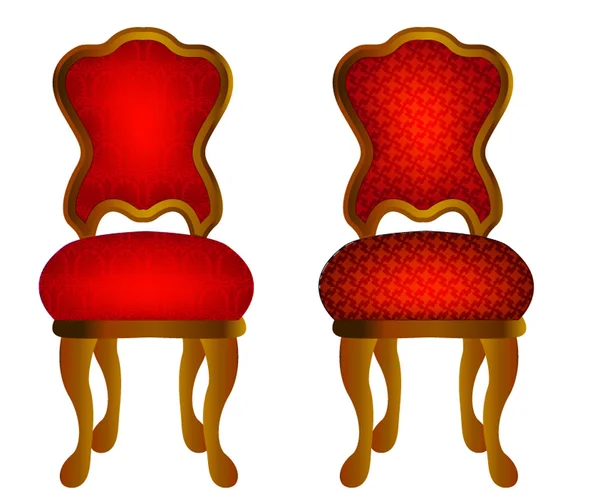 Dos sillas rojas con patrón — Vector de stock