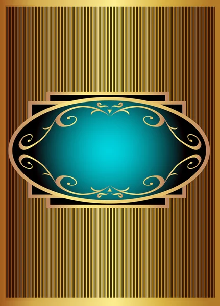 Bleu avec étiquette dorée — Image vectorielle
