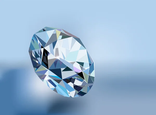 Fondo azul con precioso diamante brillante — Archivo Imágenes Vectoriales