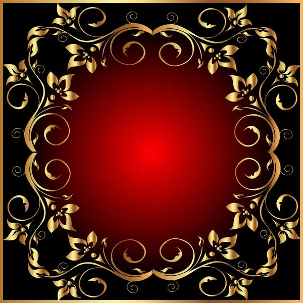 Arrière-plan cadre avec motif or (fr) — Image vectorielle