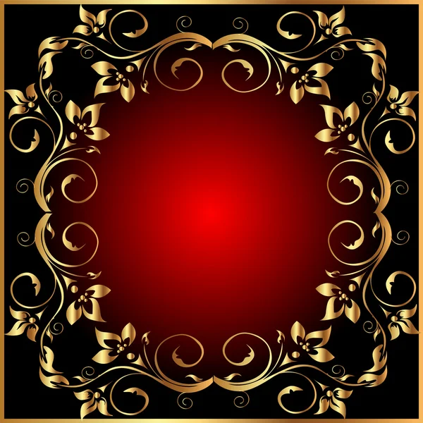 Frame background with gold(en) pattern — Stock Vector