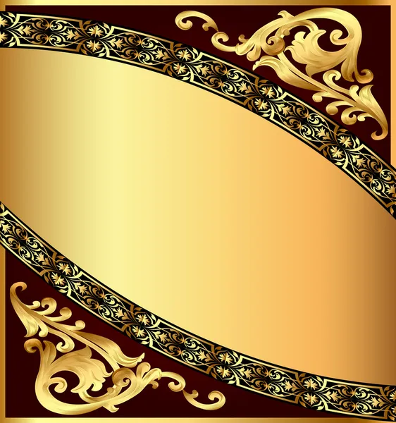 Gold(en) パターンとチョコレートの背景 — ストックベクタ