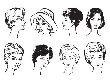 Women is faces clipart