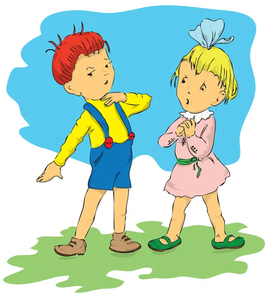 Хлопчик і дівчинка — стоковий вектор
