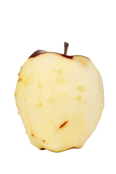 Kırmızı lezzetli elma soyulmuş — Stok fotoğraf
