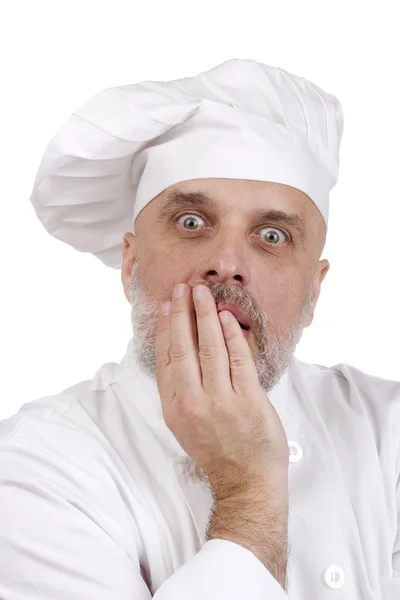 Porträt eines verängstigten Kochs — Stockfoto