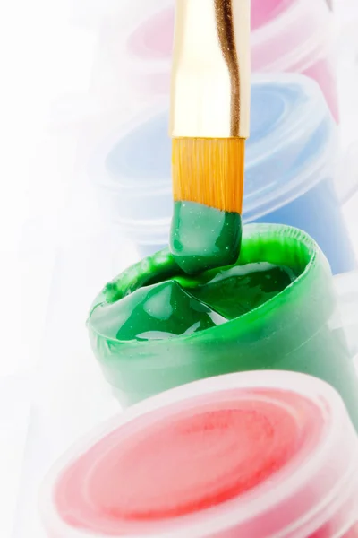 Färg och pensel — Stockfoto