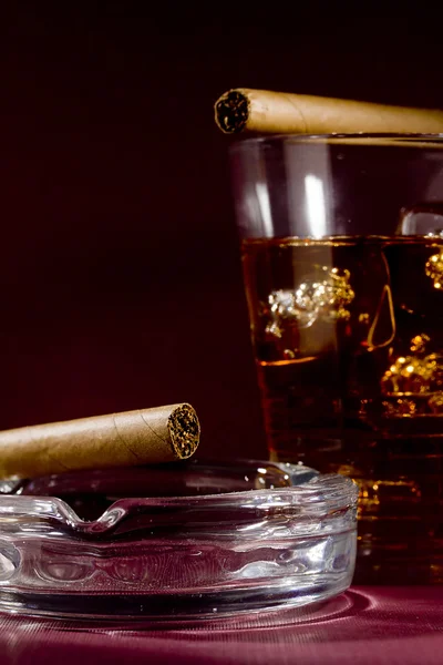Sikarit ja viski — kuvapankkivalokuva