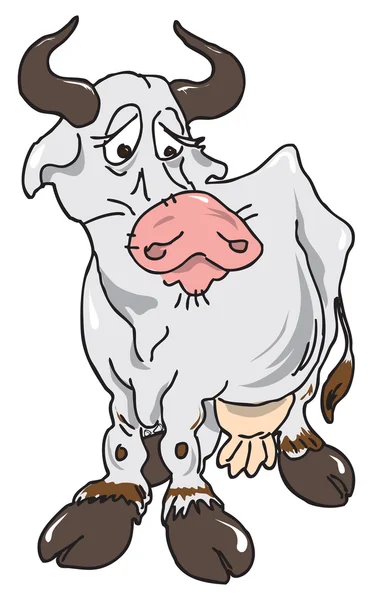 The sad cow — Stock Vector
