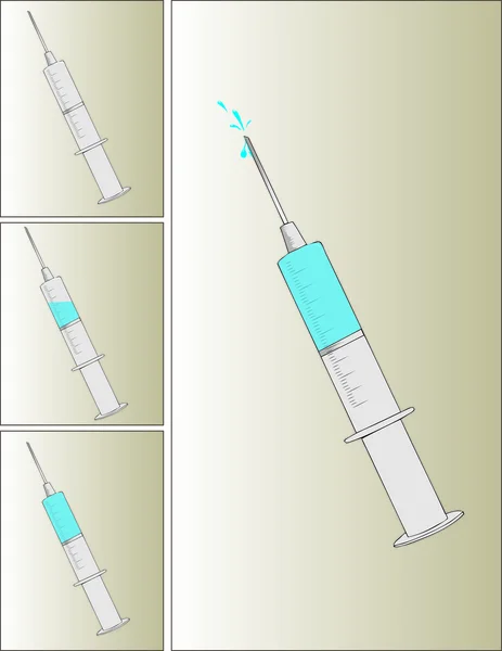 Plastic syringe — Stock Vector