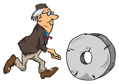 Scientist with the wheel clipart