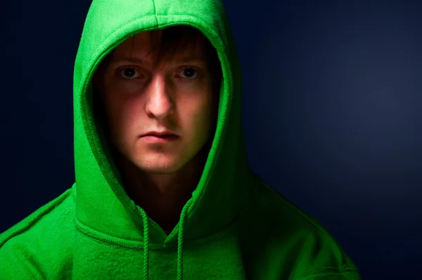 Young man in hood — Stock Photo, Image